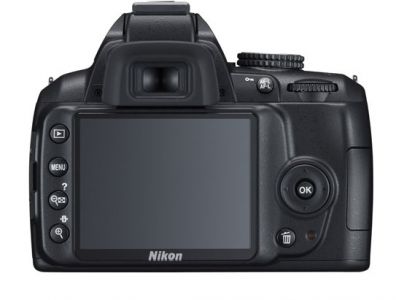 Nikon D3000 Digital SLR Camera - Back View Nikon D3000 3